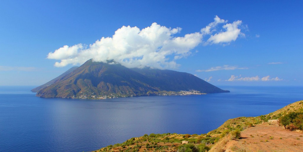 The island of Salina in the Aeolian Islands